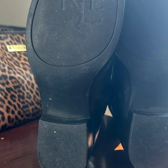 Ralph Lauren Masika Black Leather Riding Boot-8 - Picture 5 of 5